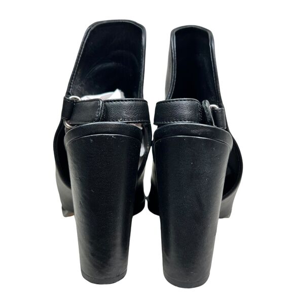 Vince Womens Booties Jody Leather Slingback Block Heel Black Sz 6M Made in Italy - Picture 2 of 7